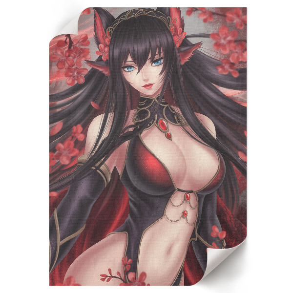 Decorative poster featuring an anime-style woman