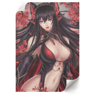 Decorative poster featuring an anime-style woman