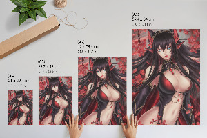 Decorative poster featuring an anime-style woman