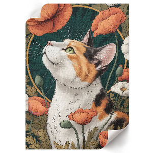 Wall art with a cat magic motif