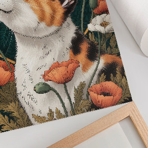 Wall art with a cat magic motif