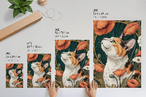 Wall art with a cat magic motif