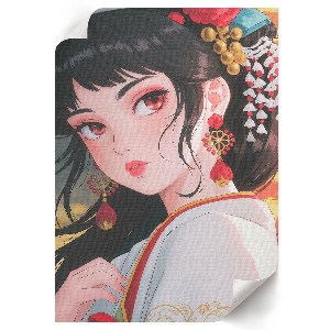Decorative poster with an anime-style illustration