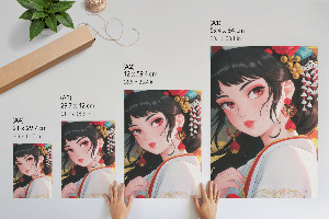 Decorative poster with an anime-style illustration