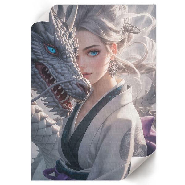 Wall art titled "The Woman and the Dragon"