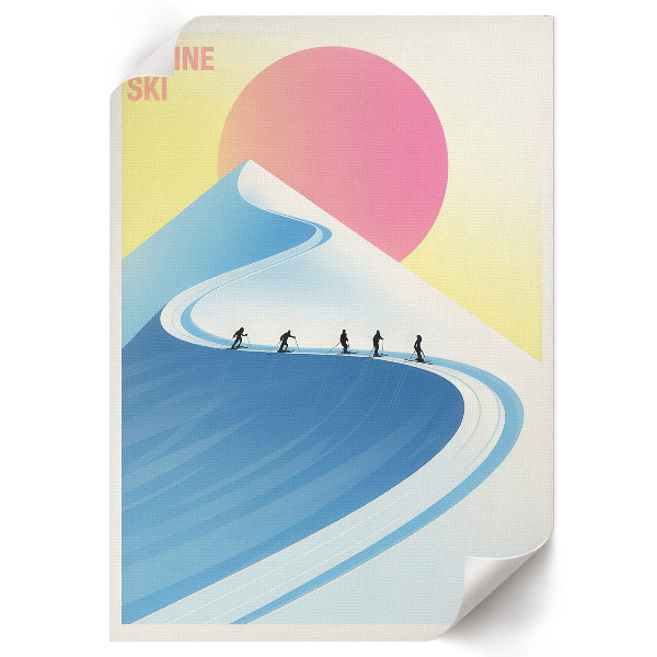 Decorative poster featuring a mountain motif