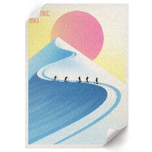 Decorative poster featuring a mountain motif