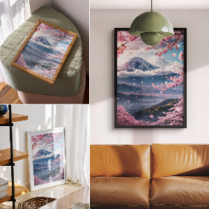 Decorative poster with an Asian landscape motif