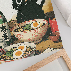 Art print Kitten and ramen