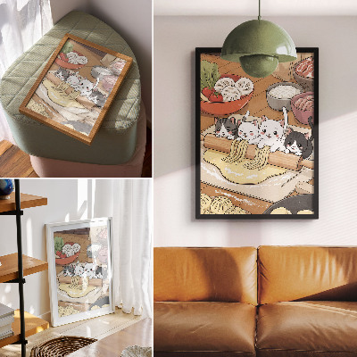 Poster Cats in the kitchen