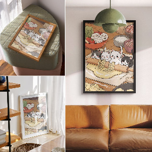 Poster Cats in the kitchen