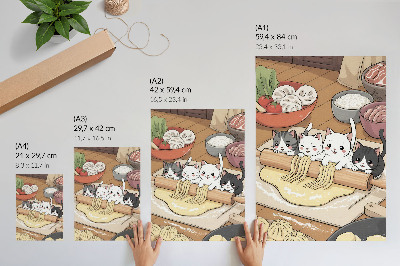 Poster Cats in the kitchen
