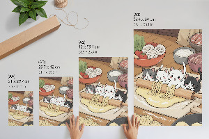 Poster Cats in the kitchen