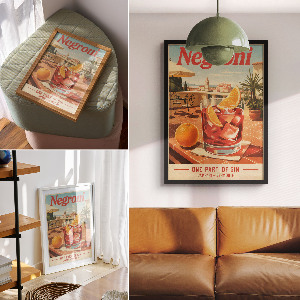 Decorative poster Negroni drink