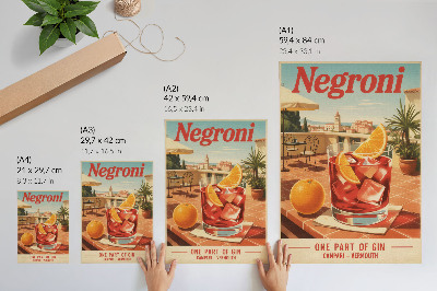 Decorative poster Negroni drink