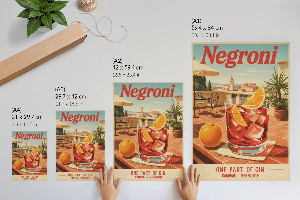 Decorative poster Negroni drink