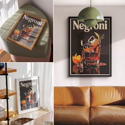 Wall art Negroni drink