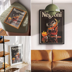 Wall art Negroni drink