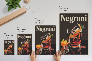 Wall art Negroni drink
