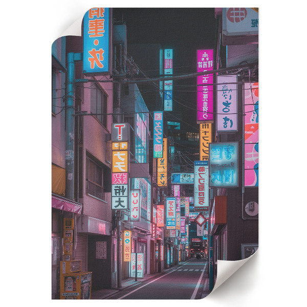Decorative poster Neon city