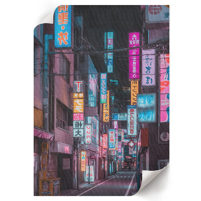 Decorative poster Neon city
