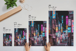 Decorative poster Neon city