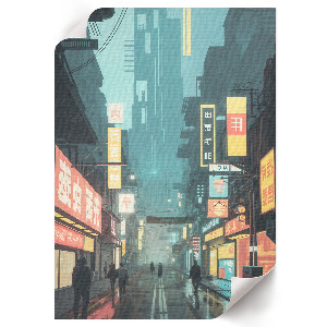 Poster with urban neon signs motif