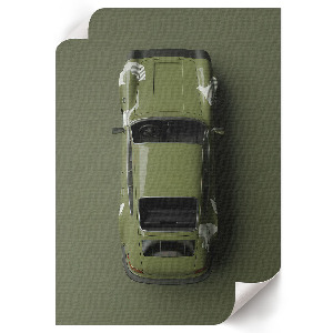 Art print of a green car