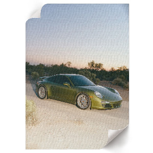 Poster featuring a green vehicle