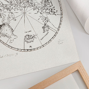 Wall art showing the southern hemisphere of the globe