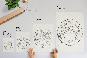 Wall art showing the southern hemisphere of the globe