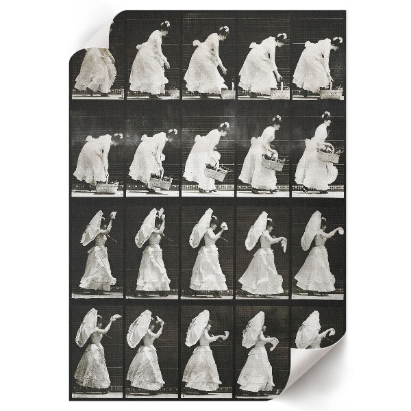 Wall print Woman with a basket