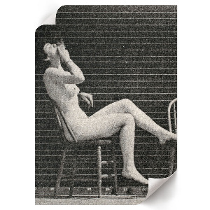 Art print showing a seated nude woman