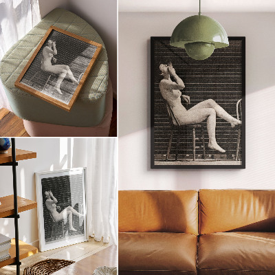Art print Woman sitting naked