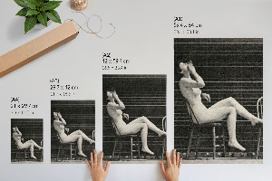 Art print Woman sitting naked