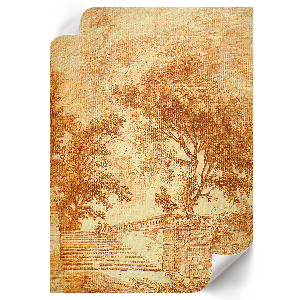 Wall print featuring a landscape with stairs