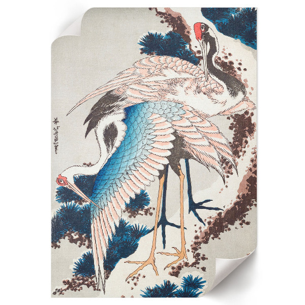 Art print Cranes in a tree