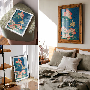 Wall art Peonies and canary