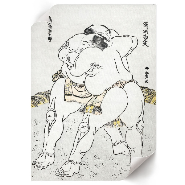 Wall print Sumo wrestlers