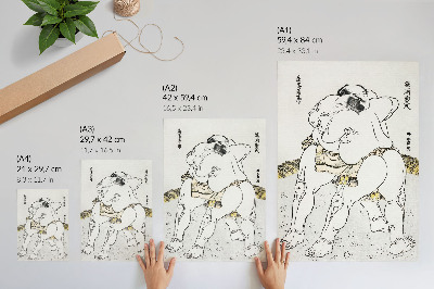 Wall print Sumo wrestlers