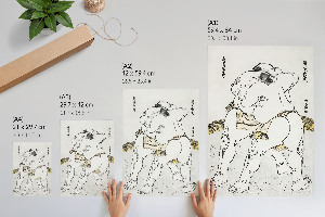 Wall print Sumo wrestlers