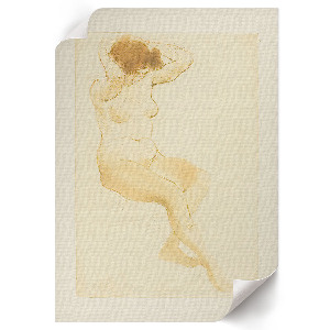 Decorative poster showing a woman fixing her hair