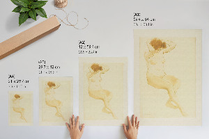 Decorative poster A woman fixing her hair