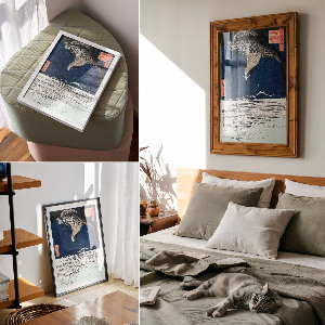 Decorative poster Japanese hawk