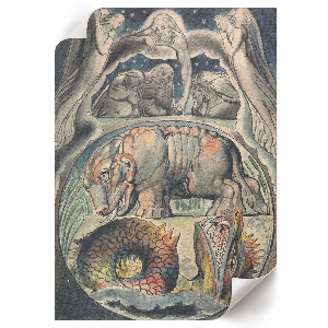 Decorative poster depicting Behemoth and Leviathan