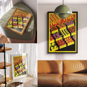 Art print of a fruit shop