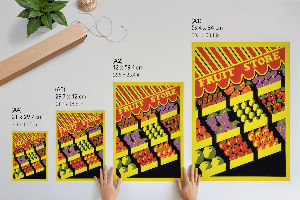 Art print of a fruit shop