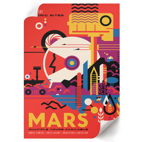 Wall art titled "Journey to Mars"