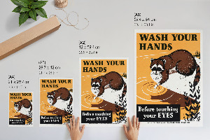 Wall print Wash your hands