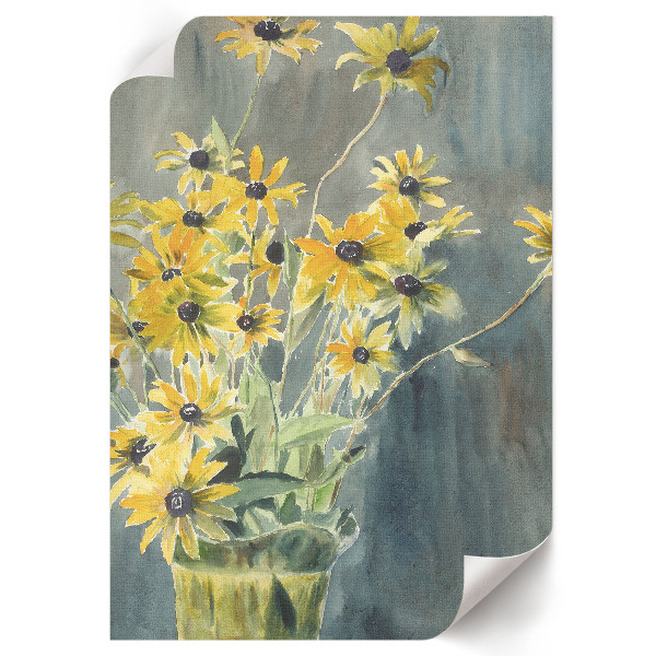 Wall print Vase with rudbeckias